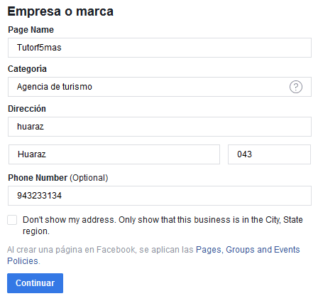 crear Fanspage de Facebook