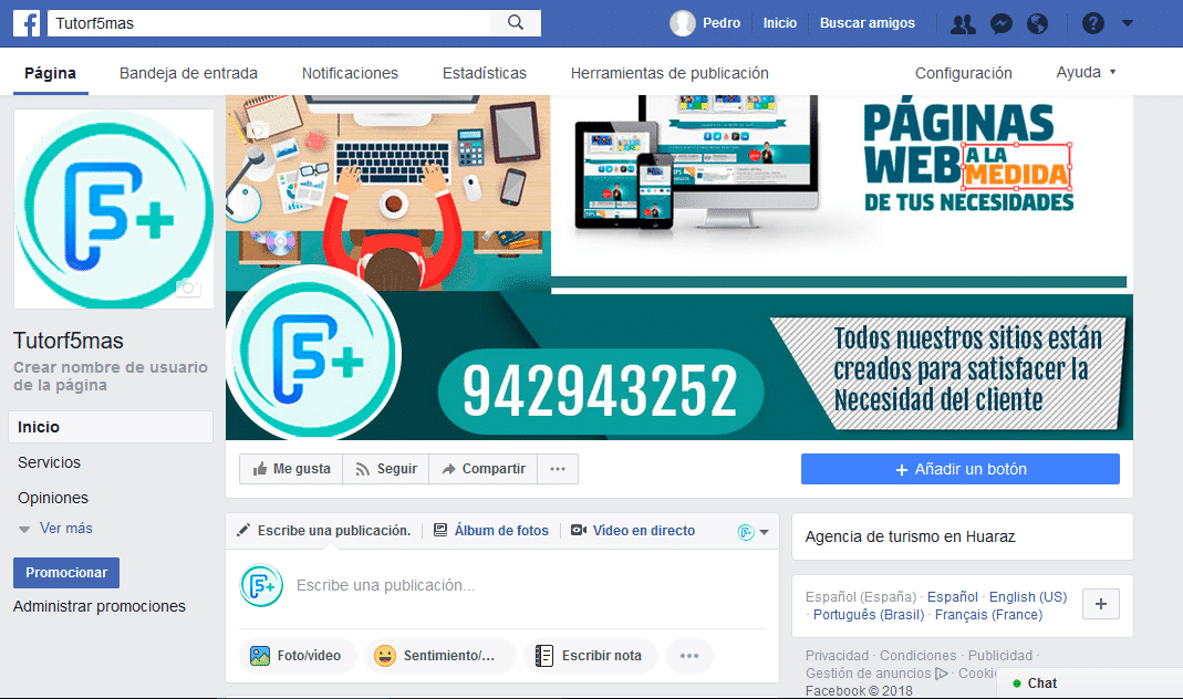 crear Fanspage de Facebook
